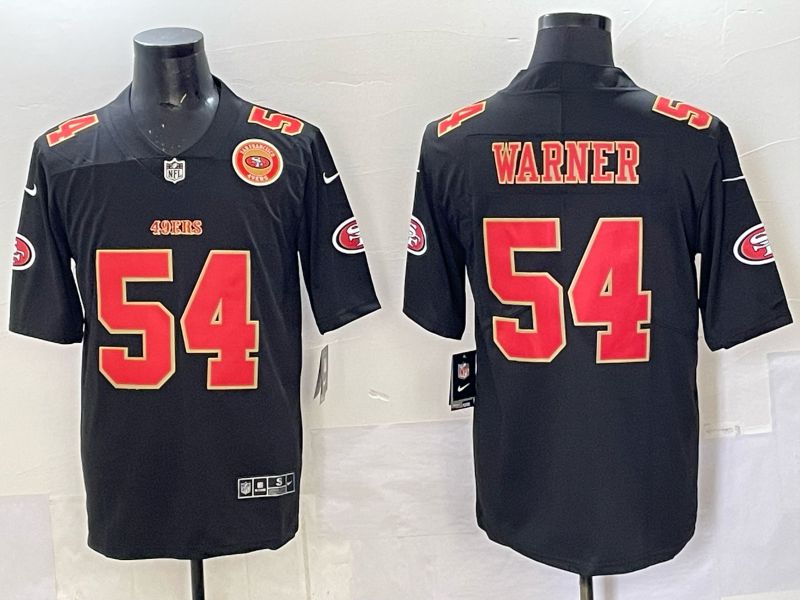 Men San Francisco 49ers #54 Warner Black gold Nike Limited NFL 2025 Jersey style 05